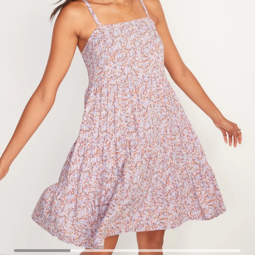 Old Navy Floral Mini Dress - Lavender and Peach